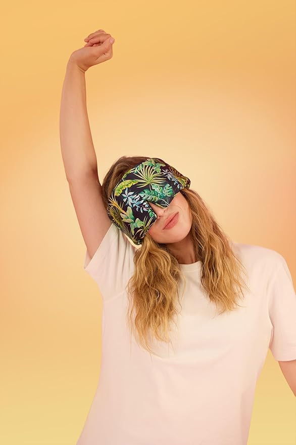 Glow People Silk Sleep Mask – 100% Mulberry Silk Eye Mask for Sleeping, Total Blackout, Cloud-Soft and Adjustable for Beauty Sleep and Travel - Tropics