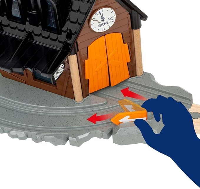 BRIO World – 36007 Smart Tech Sound Spooky Train Station | Kid-Friendly Train Set Accessory | Interactive Sound and Light Effects | Glow-in-The-Dark Feature | Made with FSC-Certified Wood