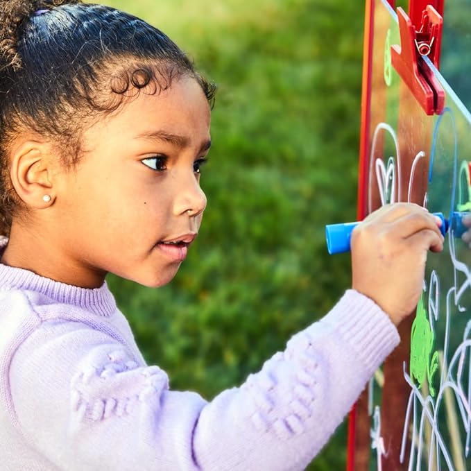 Colorations - 2WAPE 2-Way Indoor/Outdoor Adjustable Acrylic Panel Easel for Kids (23"L x 29-1/2"W x 45"H)