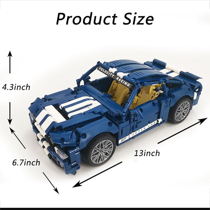 Building Blocks Racing Car Tech Sports Car 1: 14 Supercar Building Brick Racing Car Building Kit Adult Collectible Race Cars Model Great Gift for Boys, Girls, and Teens Ages 6+,1258PCS