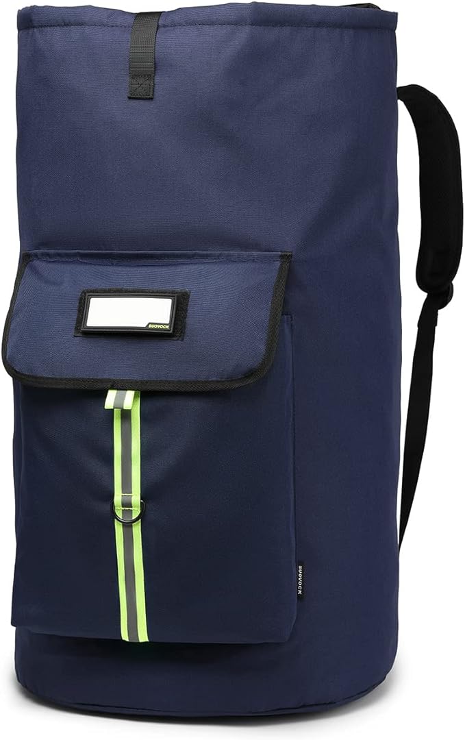 SUOVOCK laundry bag backpack,extra-large heavy duty laundry bags,laundry backpack for college students,drawstring closure (Dark blue laundry bag backpack)
