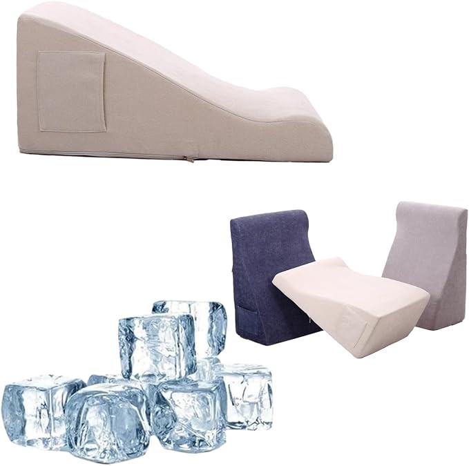 Bed Reading Pillow - Sofa Bed Wedge Pillow - Post-Op Recovery Backrest Pillow - Working Lumbar Support Reading Pillow with Removable Pillowcase Beige 27x20x12in