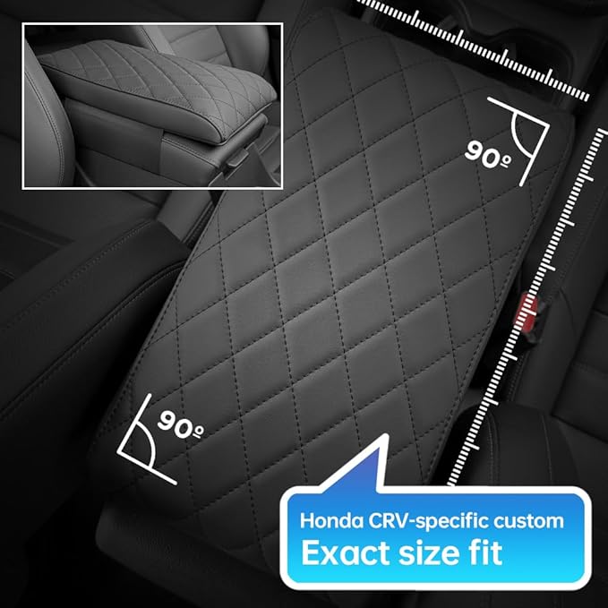 POKSRI Car Center Console Cover pad for Honda CR-V(2023-2026). Arm Fatigue Relief, armrest Cushion Protect Original Leather from pet Claws, Waterproof Leather&Sponge, Interior Accessories, Black.