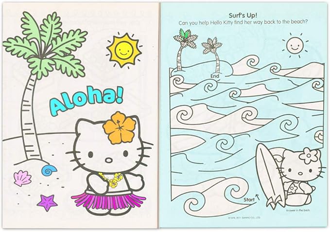 HUB Studios Hello Kitty Coloring Book and Stickers Super Set~ Hello Kitty Coloring Book with Hello Kitty Stickers & Specialty Door Hanger