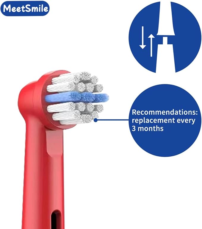 8pcs Kids Replacement Heads Compatible with Braun Oral B Kids Electric Toothbrush, Ultra Soft Bristles