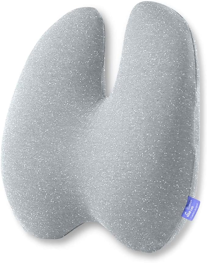 C CUSHION LAB Extra Dense Lumbar Pillow - Patented Ergonomic Multi-Region Firm Back Support for Lower Back Pain Relief - Lumbar Support Cushion with Strap for Office Chair, Car, Sofa, Plane - Grey