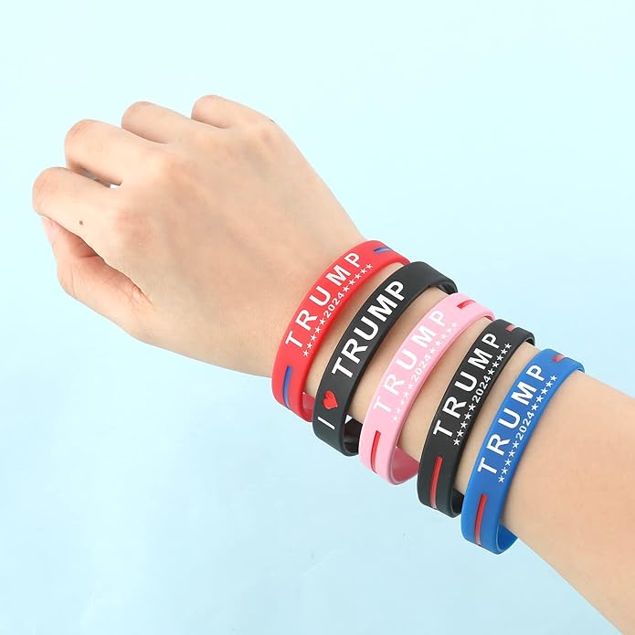 5pcs Donald Trump 2024 Bracelets, Unisex-Style Take America Back Bracelet Donald Trump Bracelets Wristbands Silicone Rubber Bracelets for Men Women Teens Boys Girls Rally Supplies