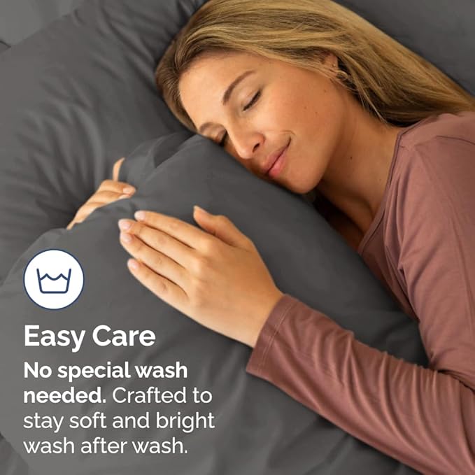 Queen Pillow Cases Set of 4 - Ultra Soft Hotel Quality Pillowcase Covers - Comfy, Cozy & Wrinkle Free - Shrinkage, Stain & Fade Resistant - Machine Washable Pillow Protectors - 4 Piece Set - Charcoal