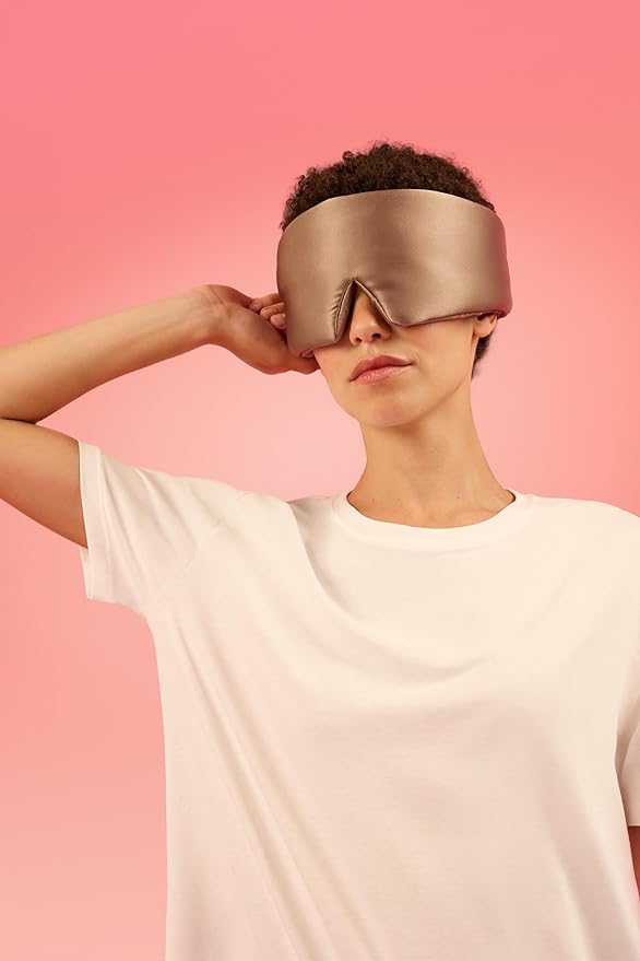 Glow People Silk Sleep Mask – 100% Mulberry Silk Eye Mask for Sleeping, Total Blackout, Cloud-Soft and Adjustable for Beauty Sleep and Travel - Mink