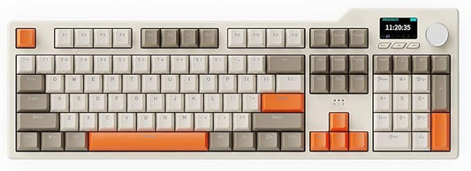 NACODEX AK35I V3 104 Keys RGB Gasket Mount Mechanical Keyboard | Amazing 8000mAh Bluetooth /2.4G /Wired PC Gaming Custom Keyboard with Five Layer Pad | Knob Control | Cherry Profile PBT Keycaps