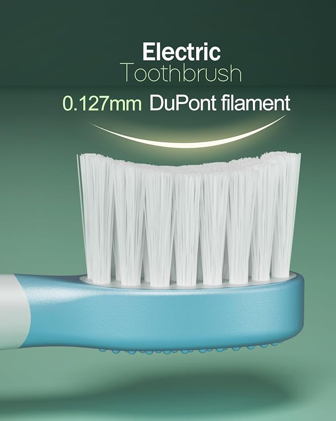 Sonic Rechargeable Kids Electric Toothbrush, 3 Modes with Memory, 35000 Strokes, IPX7 Waterproof,4 Soft Bristles Heads for Boys Girls Ages 3+ 4-7,Blue