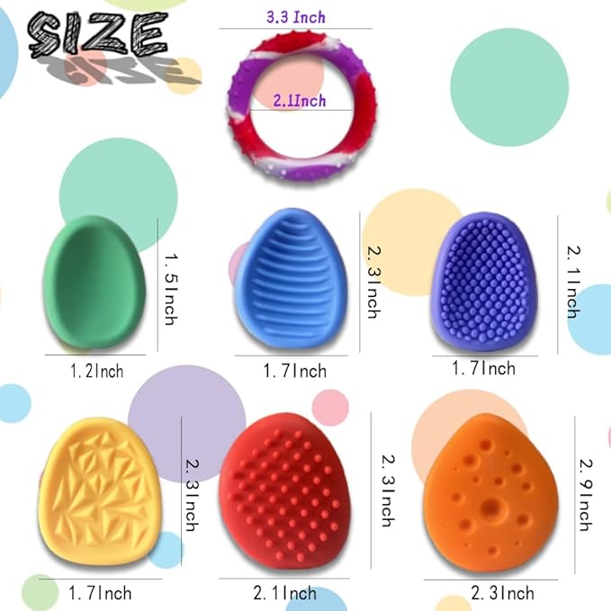 Fidget Toys Sensory Stone for Kids,Textured Fidget Toys Bracelet Textured Soft Worry Stone for Autism Kids Calming,Fidget Stress Toys for Students Anxiety Relief,Small Prizes Fidget Toys (6+1PCS)