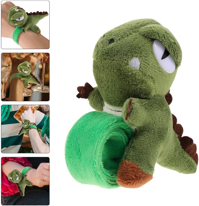 Abaodam Animal Slap Bracelets Dinosaur Slap Bracelet Plush Stuffed Animal Hugger Snap Wristband for Kids Birthday Party Favor