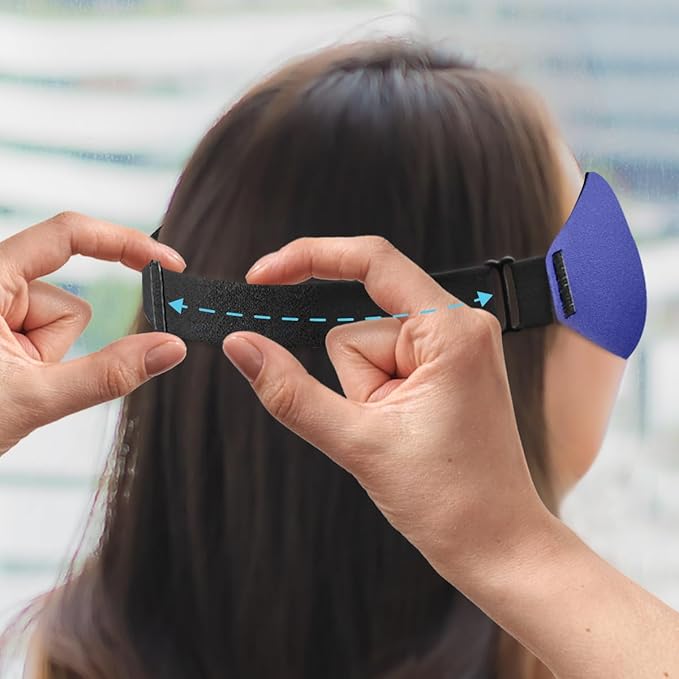 DTS Sleep Mask for Men Women Side Sleepers Eye Mask Zero Eye Lash Pressure 3D Complete Light Blocking Night Blindfold with Adjustable Strap Soft Shade Cover Sleeping Mask for Travel Nap Work Home Blue