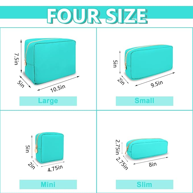 UIXIZQ Large Makeup Bag Pouch,Nylon Women Travel Toiletry Storage Bag Preppy Cosmetic Bag for Girls,Big Makeup Organizer Bag Cute Zipper Pouch Skincare Bag for Sport Work Gift(Large-Cotton Candy)