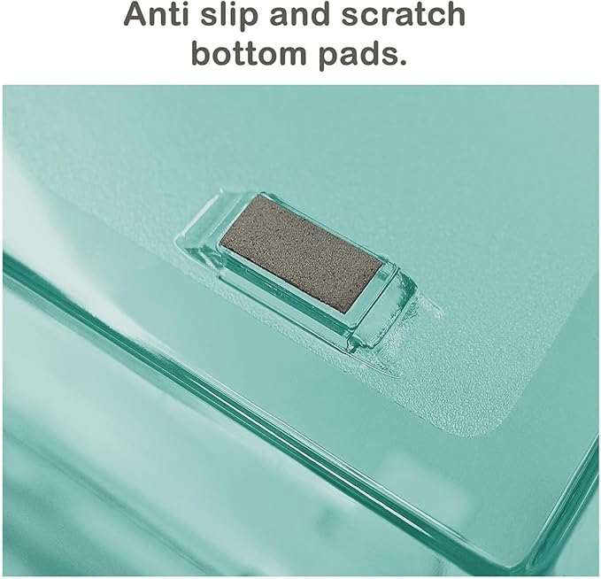 Acrimet 4 Tier Paper Letter Tray Side Load Letter Size, Office Desk File Document Organizer Plastic (Clear Green)