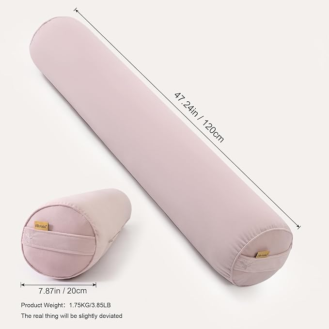 Body Pillow for Adults – Long Bolster Pillow for Bed, Round Cuddle Pillow, Full Support for Side Sleepers,47.24x 7.87 Inches,Purple