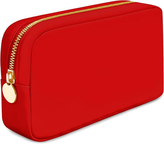 DANCOUR Nylon Makeup Bags for Women Large Preppy Travel Toiletry Pouch Cosmetic Bag Makeup Organizer