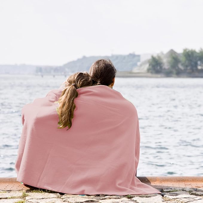 Special SG Glory Fleece Throw Blankets Bulk Fleece Blankets Solid Wholesale Lightweight Warm Soft for Pet Bed Sofa Couch Office Wedding Gifts Travel Seasons Navy and Pink 50x60 Inches Pack of 6