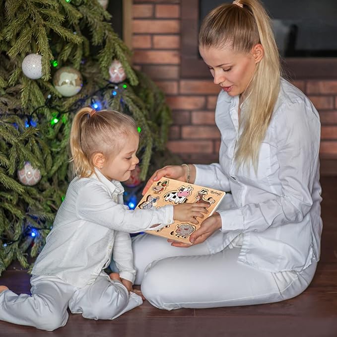 Wooden Puzzles for Toddlers 1-3 (Farm)