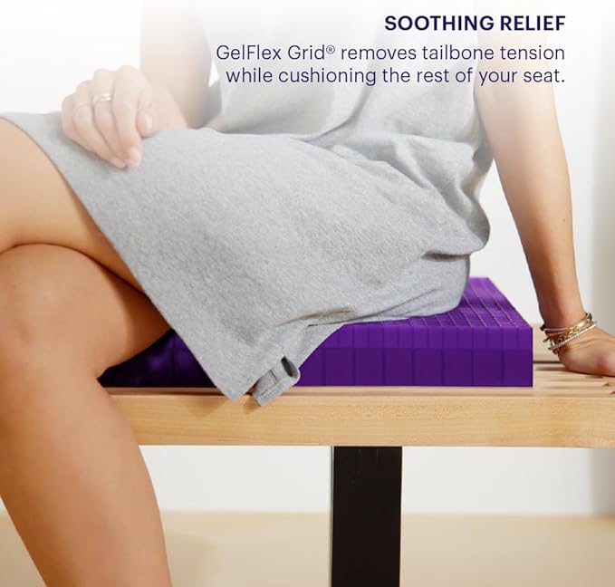 Purple Double Seat Cushion | Pressure Reducing Grid Designed for Ultimate Comfort | Designed for Office Chairs | Made in The USA