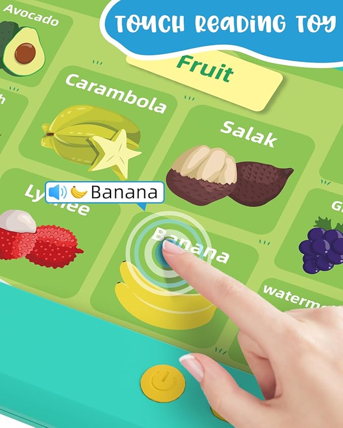 500 Words Talking Flash Cards Sound Book for Toddlers 1-3, Montessori Learning Toys for Kids 3 4 5 6 Year Old, Speech Therapy Sensory Toys for Autism Children, Christmas Birthday Gifts for Boys Girls