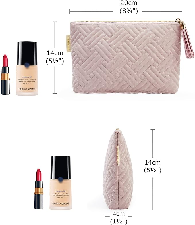 BAGSMART Small Cosmetic Bag, Elegant Roomy Makeup Bags,lipstick pouch,Zipper Pouch,Great Gifts for Women,Travel Waterproof Toiletry Bag Accessories Organizer Gifts