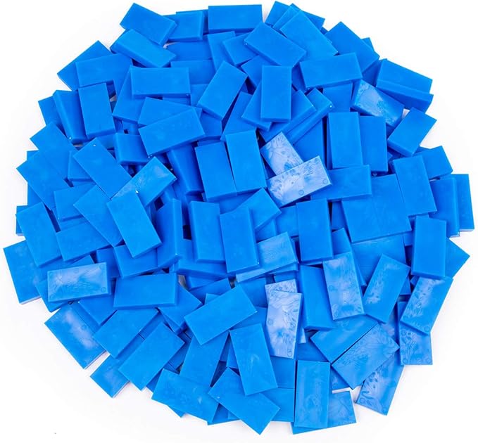 Bulk Dominoes Plastic Bulk 100pcs – Building and Stacking and Chain Reaction Toppling STEAM Toy Blocks for Kids (Blue)