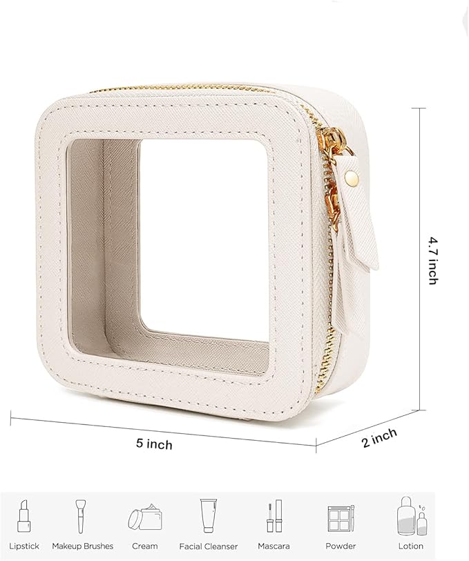 FFpaw Travel Clear Makeup Bag Set, TSA Approved Cosmetic Bag Case with Zipper Portable Makeup Pouch Toiletry Bag Women Traveling Cosmetic Organizer Storage Bag Car Organizer Car Essentials for Women