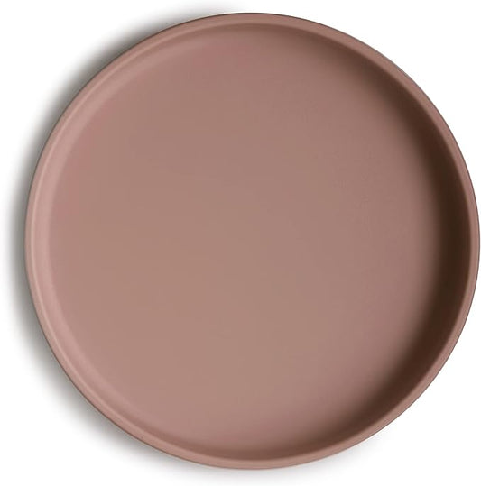 mushie Classic Silicone Suction Plate | BPA-Free Non-Slip Design (Cloudy Mauve)