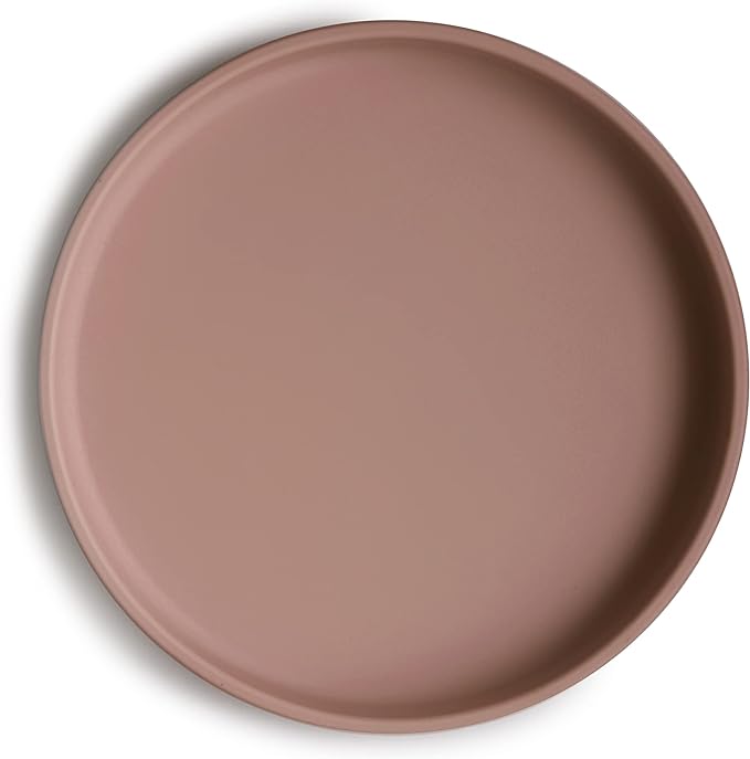 mushie Classic Silicone Suction Plate | BPA-Free Non-Slip Design (Cloudy Mauve)