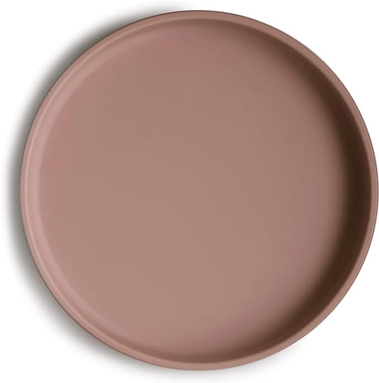 mushie Classic Silicone Suction Plate | BPA-Free Non-Slip Design (Cloudy Mauve)