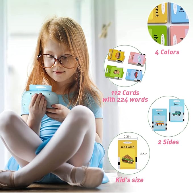 Toys for Ages 2-4 Talking Flash Cards for Toddlers 1-3,Preschool Learning Activities Flashcards,Educational Learning Kids Toys Boys 3-5 Or 3 Year Old Girl Gifts to Promote Speak and Spell (Pink)