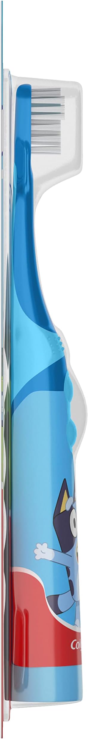 Colgate Kids Battery Powered Toothbrush, Kids Battery Toothbrush with Included AA Battery, Extra Soft Bristles, Flat-Laying Handle to Prevent Rolling, Bluey Toothbrush, 1 Pack