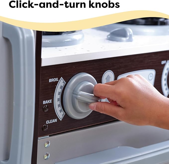 KidKraft Uptown Espresso Wooden Play Kitchen with Play Phone, Chalkboard & Towel Rack, Espresso