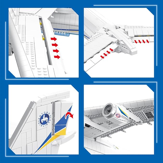 MISINI 57014 An-225 Large Transport Aircraft Building Blocks Set, 5350 PCS MOC Airplane Model Building Kits, Military Fan Model Collection Educational Toys Gifts for Kid and Adult
