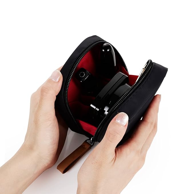 Hekyip Mini Cosmetic Bag, Travel Makeup Pouch, Portable Waterproof Cosmetic Pouch for Ladies Women, Mini (Mini Inner Red)