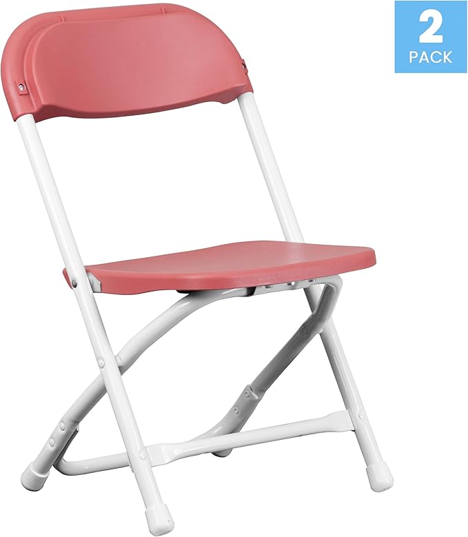 Flash Furniture 2 Pack Kids Burgundy Plastic Folding Chair