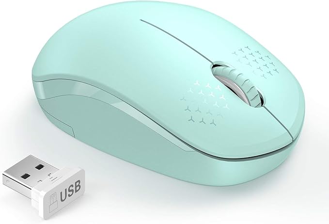 seenda Wireless Mouse for Laptop, 2.4G Noiseless Mouse with USB Receiver - Portable Computer Mice for Chromebook, PC, Tablet, Laptop with Windows System - Mint Green