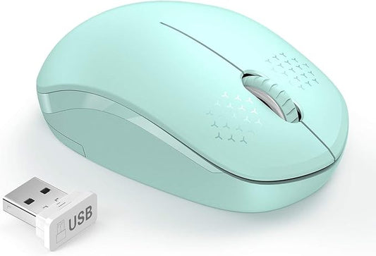 seenda Wireless Mouse for Laptop, 2.4G Noiseless Mouse with USB Receiver - Portable Computer Mice for Chromebook, PC, Tablet, Laptop with Windows System - Mint Green