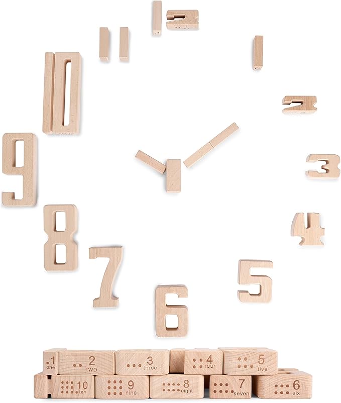 Wooden Numberblocks Toys, 32 Pcs Number Blocks Toys for Kids, Large Number Block 1-10, Digital Building Blocks, Stacking Number Toys for Kids Ages 3-5 Up, Preschool Learning Activities
