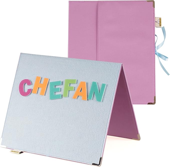 CHEFAN Foldable Felt Board for Toddlers Stand Flannel Board for Kids as Learning Board for Preschool Classroom and Daycare | Use with Felt Set Felt Book as Story Telling Board | Purple Medium