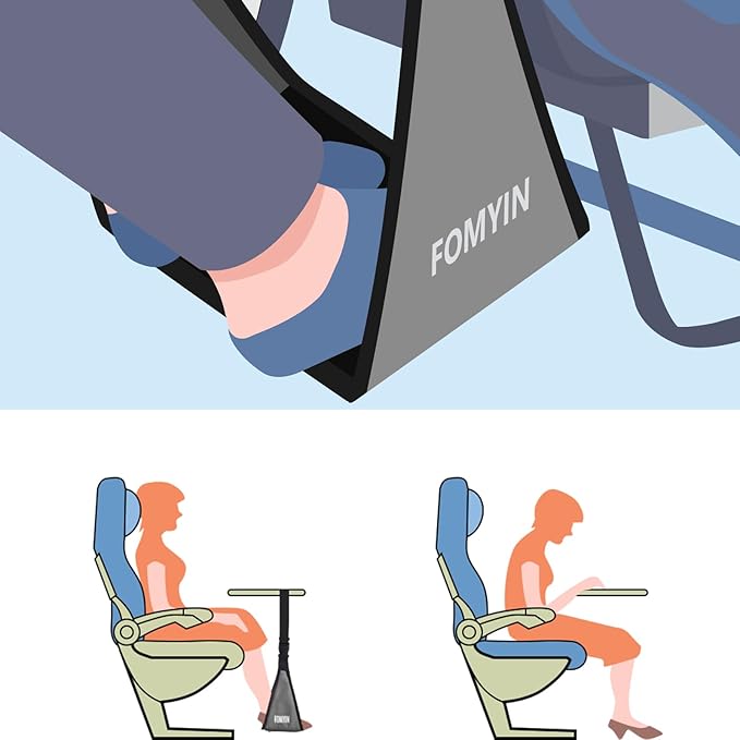 Airplane Footrest with No Feet Clashing Support Design, Portable Travel Foot Hammock to Relax Your Foot, Memory Foam Plane Foot Rest