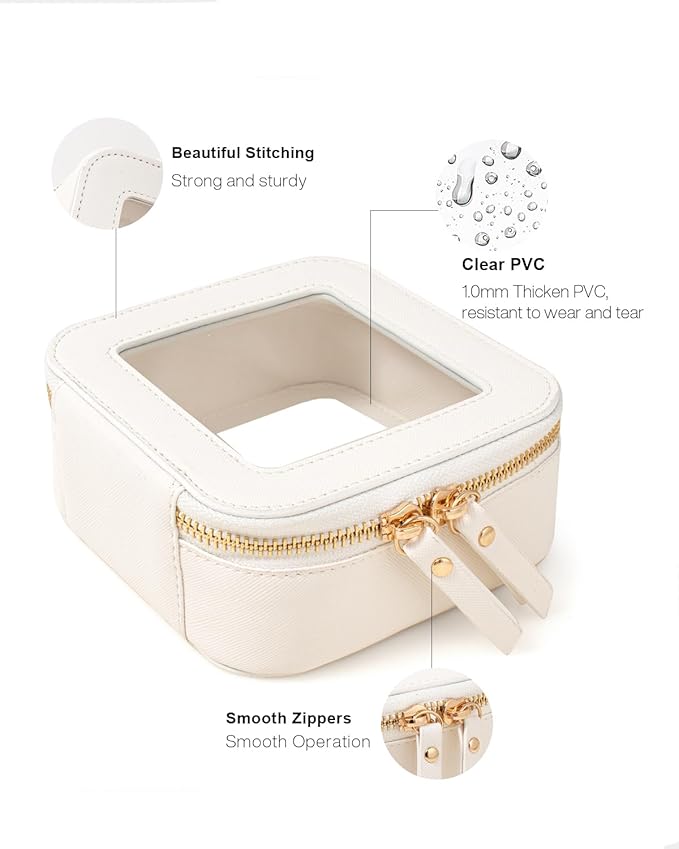 FFpaw Travel Clear Makeup Bag Set, TSA Approved Cosmetic Bag Case with Zipper Portable Makeup Pouch Toiletry Bag Women Traveling Cosmetic Organizer Storage Bag Car Organizer Car Essentials for Women