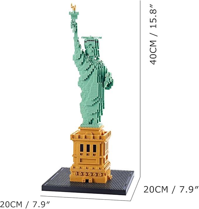 Statue of Liberty Building Blocks Set (2810Pcs) Famous World Architecture Educational Toys Micro Bricks for Kids Adults
