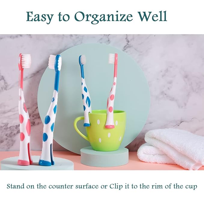 8 Packs Kids Toothbrush, Extra Soft Lovely Little Deer Toddler Toothbrush for Kids 2-8 Years (Pink&Orange&Blue&Green)