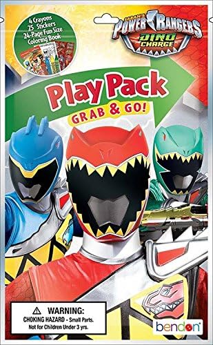 Bendon Power Rangers Grab n Go Play Packs (12 Pack) Party Favors and 12 "Thank You Cards