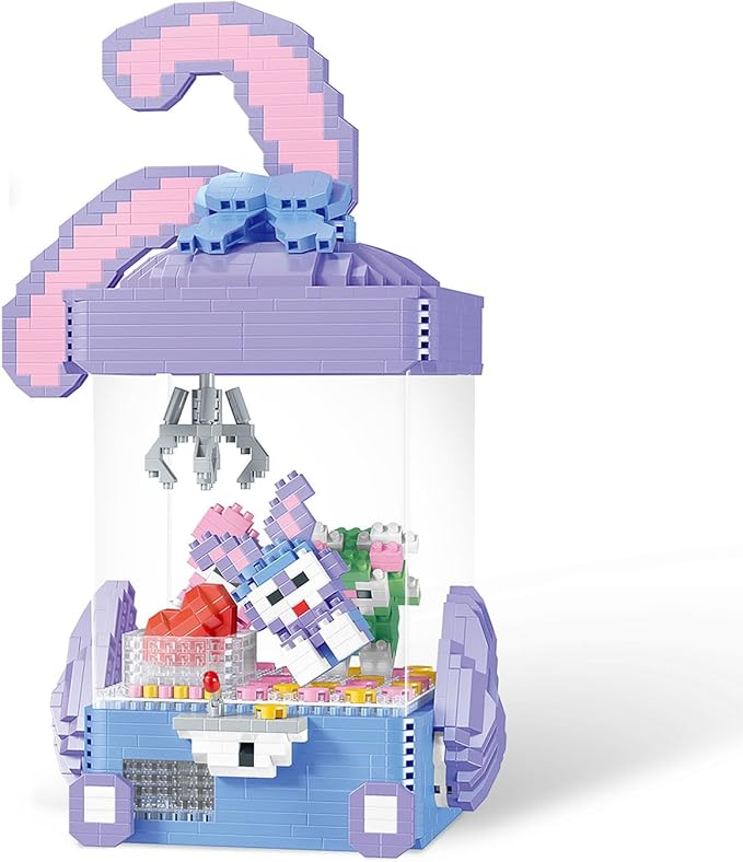 Toy Building Set Purple Doll Cute Micro Bricks Building Blocks Model Set, 1609 Pcs Collectible Ideas Teen Girl Gifts Age 14 and up, with LED Lights DIY Decoration Home