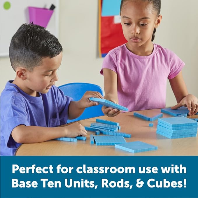 Learning Resources Plastic Base Ten Flats, 10 Piece (LER0926)