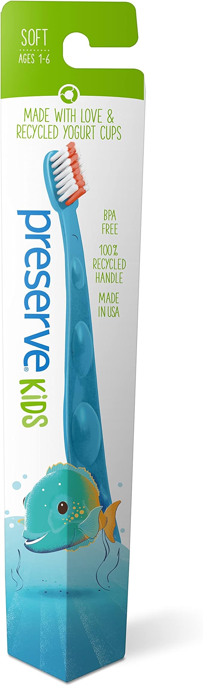 Preserve Kids Toothbrush, Soft Bristles, (Pack of 6)